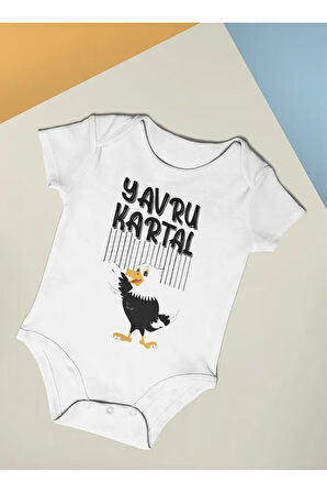 Yavru Kartal Yazılı Pamuklu Yumuşak Unisex Çıtçıtlı Body Zıbın