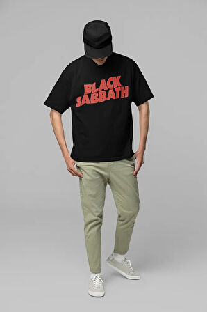 Black Sabbath Heaven And Hell Yazılı Unisex Oversize Müzik Grubu Tişört