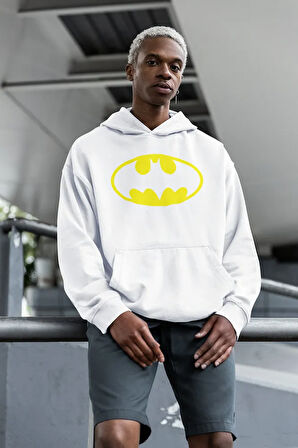 Dc Batman Logo Baskılı Unisex Oversize Hoodie