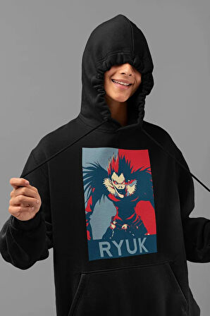 Ryuk Anime Karakter Baskılı Unisex Oversize Hoodie