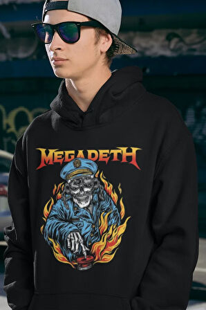 Megadeth Baskılı Unisex Oversize Rock Metal Hoodie