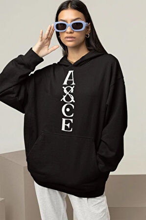Asce Yazılı Unisex Oversize Anime Hoodie