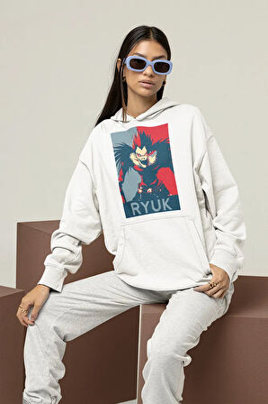 Ryuk Anime Karakter Baskılı Unisex Oversize Hoodie