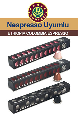 Nespresso Kapsül Kahve Tadım Seti 3x10 Ethiopia Colombia Espresso