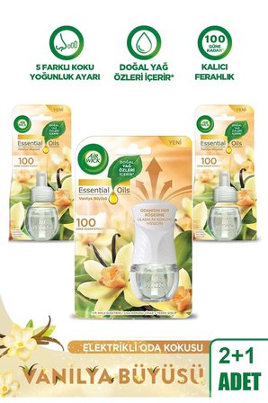 Elektrikli Oda Kokusu Seti Vanilya (1 Kit 2 Yedek)