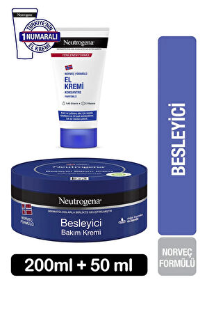 Norveç Formülü Besleyici Bakım Kremi 200 ml + El Kremi 50 ml