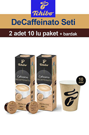 Cafissimo Caffè Crema Decaffeinato 2x10 Adet Kapsül Kahve Tchibo Bardak