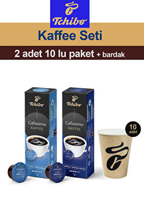 Cafissimo Coffee Fine - Intense Aroma 2x10 Adet Kapsül Kahve Tchibo Bardak