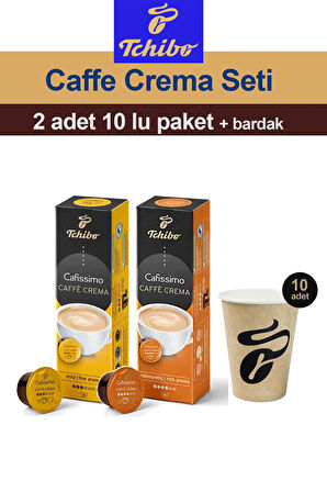 Cafissimo Caffè Crema Fine - Rich Aroma 2x10 Adet Kapsül Kahve Tchibo Bardak