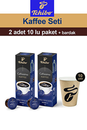 Cafissimo Coffee Intense Aroma 2x10 Adet Kapsül Kahve Tchibo Bardak