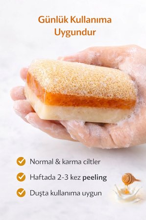 Keçi Sütü ve Bal Kabak Lifli Sabun – Şeffaf Doğal Peeling Sabunu 120 g