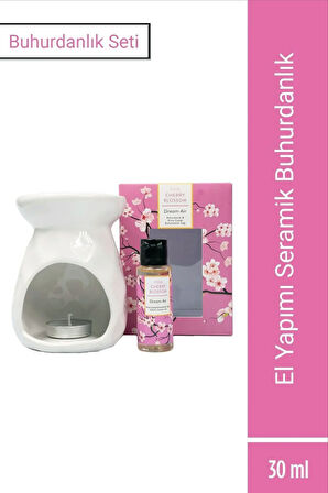 Dream Air Japon Kiraz Çiçeği Buhurdanlık ve Doğal Uçucu Yağ 30 ml. Pink Cherry Sakura