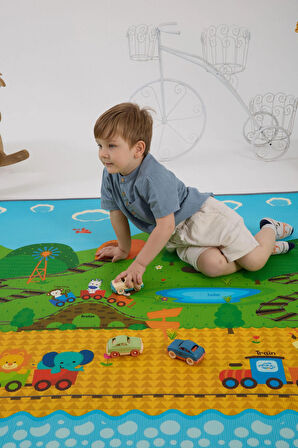 Çift Taraflı Oyun Matı-Oyun Halısı 140x200x1 cm