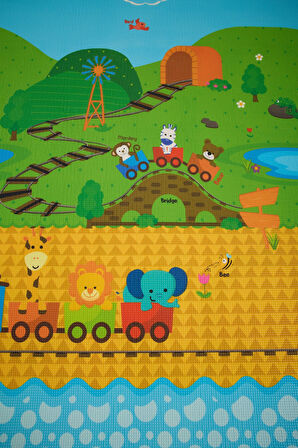 Çift Taraflı Oyun Matı-Oyun Halısı 140x200x1 cm