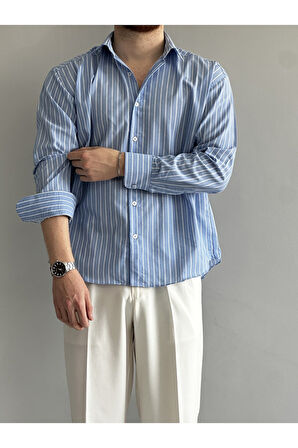 Old Money Rahat Kalıp Çizgili Gömlek