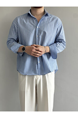 Old Money Rahat Kalıp Çizgili Gömlek