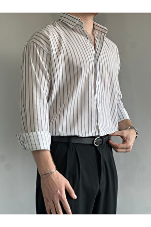 Old Money Rahat Kalıp Çizgili Gömlek
