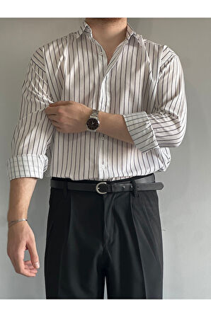 Old Money Rahat Kalıp Çizgili Gömlek