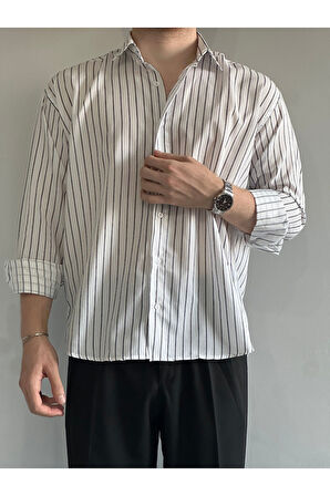 Old Money Rahat Kalıp Çizgili Gömlek