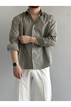 Old Money Rahat Kalıp Çizgili Gömlek