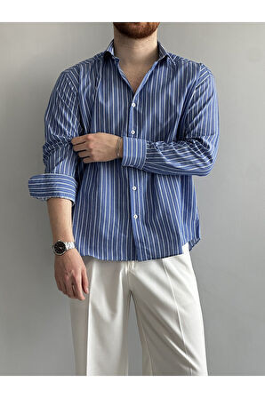 Old Money Rahat Kalıp Çizgili Gömlek