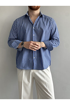 Old Money Rahat Kalıp Çizgili Gömlek