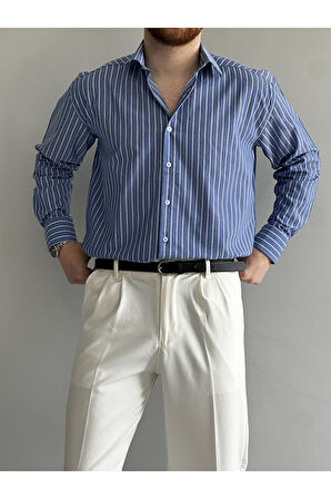 Old Money Rahat Kalıp Çizgili Gömlek