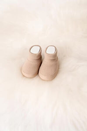 %100 Organik Unisex Bebek Patik Fitilli Esnek Bebek Patiği