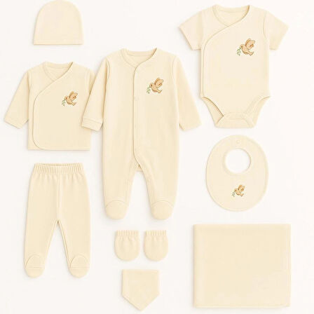 %100 Organik Pamuk 9'lu Hastane Çıkış Seti