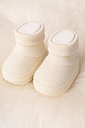 %100 Organik Unisex Bebek Patik Fitilli Esnek Bebek Patiği