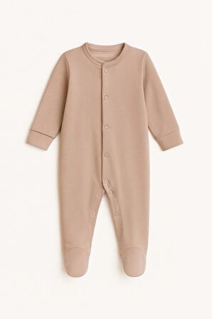 %100 Organik Pamuklu Patikli Bebek Tulum