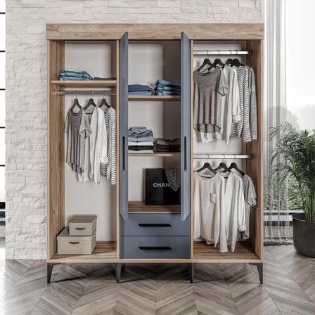 Afilli İzmir Cocuk Odası Takımı Tamamı Mdf Flora Ve Antrasit