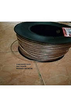 200 Metre Plastik Makaralı Izoleli Çelik Halat 3 Mm Pvc Kaplı Çamaşır Ipi 