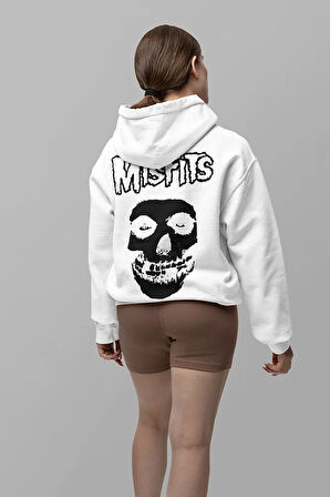 Misfits Müzik Grubu Baskılı Unisex Oversize Rock Metal Hoodie