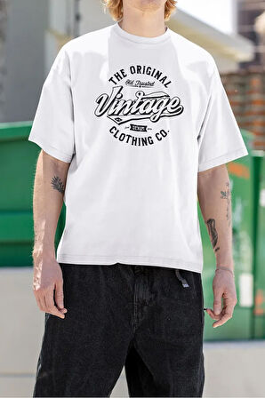 The Original Vintage Baskılı Unisex Tişört, Oversize Tişört