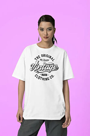 The Original Vintage Baskılı Unisex Tişört, Oversize Tişört