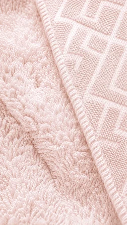 İpekçe Home Jakar Yakalı Kadın Bornoz Takımı Pudra %100 Pamuk 3'lü Set