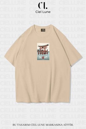 unisex kadın erkek japan baskılı özel tasarım oversize t-shirt