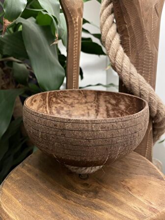 Jumbo Özel Tasarım Hindistan Cevizi Kase ve Kase Altlığı - Coconut Bowl - Bowl Kasesi -  Çerezlik