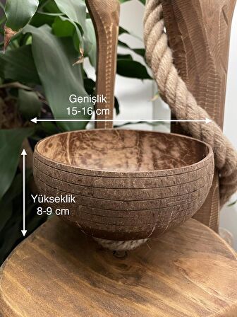 Jumbo Özel Tasarım Hindistan Cevizi Kase ve Kase Altlığı - Coconut Bowl - Bowl Kasesi -  Çerezlik