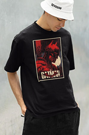 Dc Kahraman The Batman Baskılı Unisex Oversize Tişört