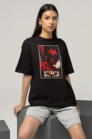 Dc Kahraman The Batman Baskılı Unisex Oversize Tişört