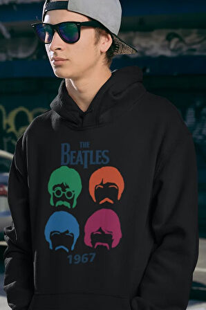 The Beatles 1967 Baskılı Unisex Oversize Müzik Grubu Hoodie