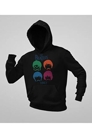 The Beatles 1967 Baskılı Unisex Oversize Müzik Grubu Hoodie