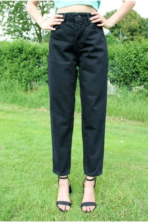 Siyah Mom Fit Jean