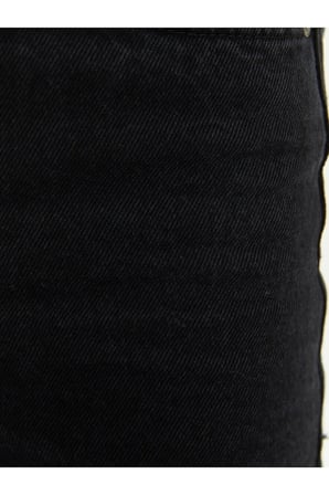 Nelson Fex Flowers Solmaz Siyah Likralı Bol Paça Jean Salaş Wide Leg Kot Pantolon (Yeni Sezon)