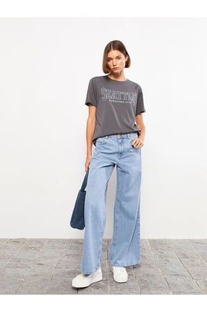 Jo FLex 90's Yüksek Bel Siyah Kot Pantolon Mavi Kar Salaş Jeans Likralı Esnek Palazzo(Yeni Sezon)