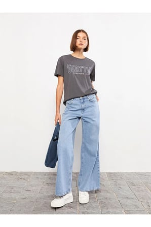 Jo FLex 90's Yüksek Bel Siyah Kot Pantolon Mavi Kar Salaş Jeans Likralı Esnek Palazzo(Yeni Sezon)