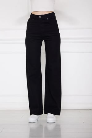 Kadın Yüksek Bel Siyah Geniş Ve Bol Paça Jean R'c Jeans