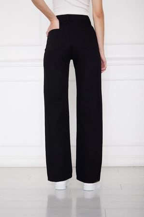 Kadın Yüksek Bel Siyah Geniş Ve Bol Paça Jean R'c Jeans